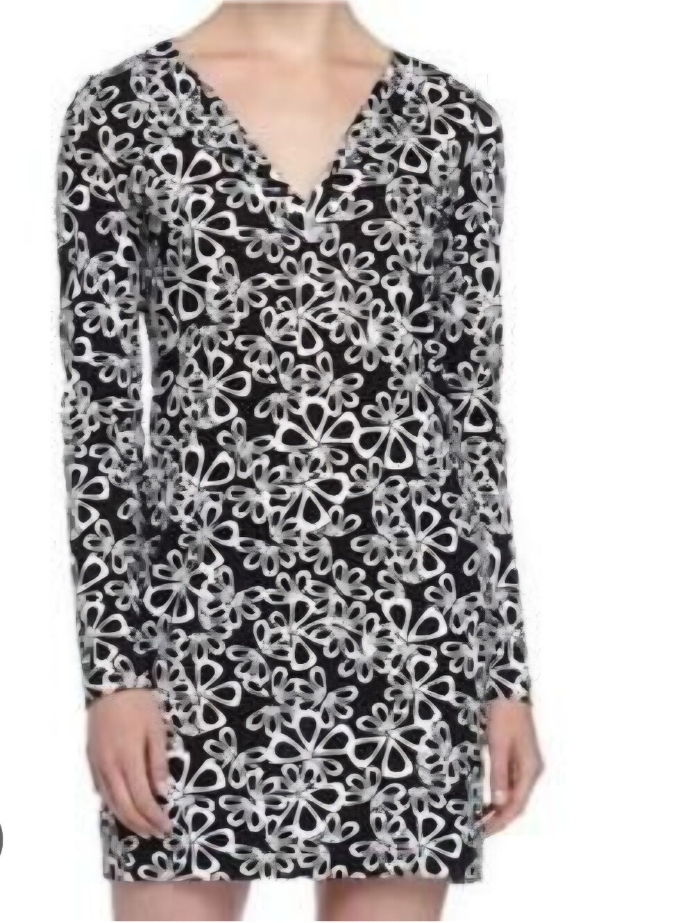 Diane von Furstenberg Reina dress black and white floral size 6